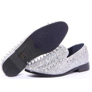 Men's Vintage Spike Dress Loafers Slip On Fashion Shoes Classic Tuxedo Dress 16s